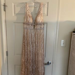 Rose Gold A-Line Prom Dress